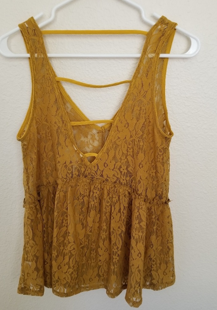H.I.P. Mustard Lace Tank - Picture 6 of 6